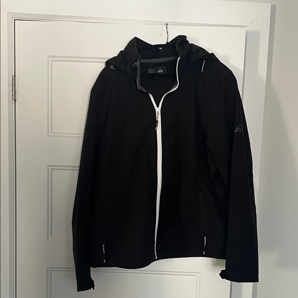 Stylish Black Rain Jacket with Hood